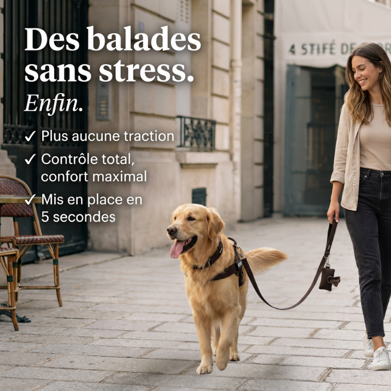 Kit Complet Anti-Traction Veltrio™ - Il ne vous promène plus. Vous le tenez à un doigt