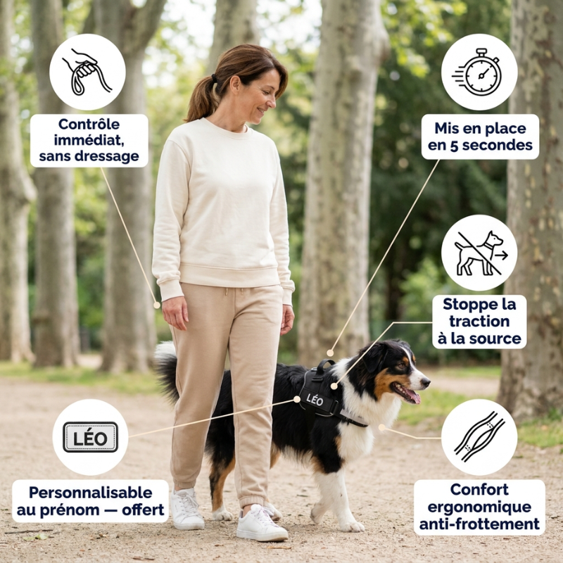 Kit Complet Anti-Traction Veltrio™ - Il ne vous promène plus. Vous le tenez à un doigt