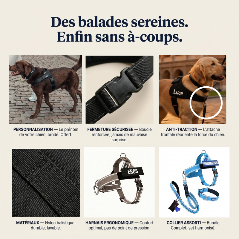 Kit Complet Anti-Traction Veltrio™ - Il ne vous promène plus. Vous le tenez à un doigt